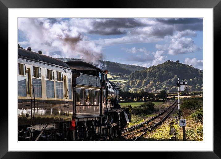 Steam train to Dunster Framed Mounted Print by Alf Damp