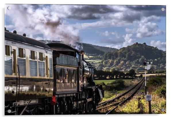 Steam train to Dunster Acrylic by Alf Damp