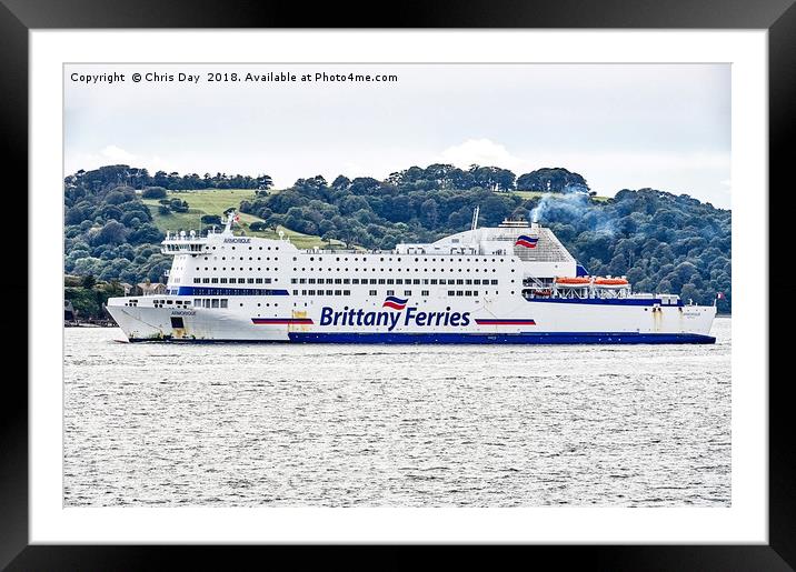 Brittany Ferries Armorique Framed Mounted Print by Chris Day