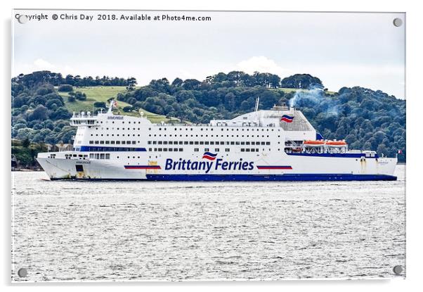 Brittany Ferries Armorique Acrylic by Chris Day