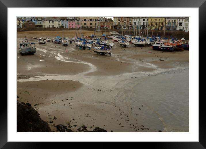 HARBOUR OF ILFRACOMBE Framed Mounted Print by andrew saxton