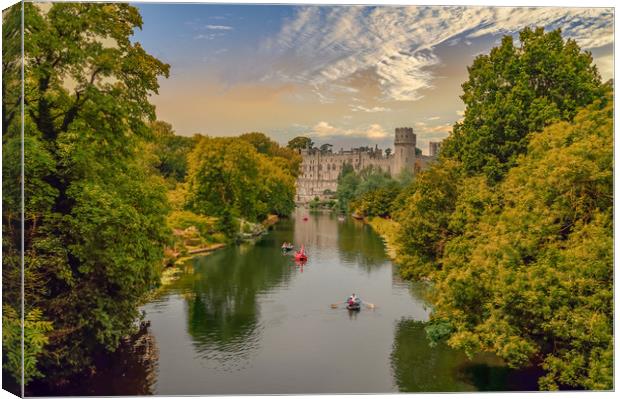 Warwick castle and town Canvas Print by Gail Johnson