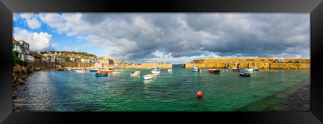 Mousehole, Cornwall, Panoramic. Framed Print by Maggie McCall