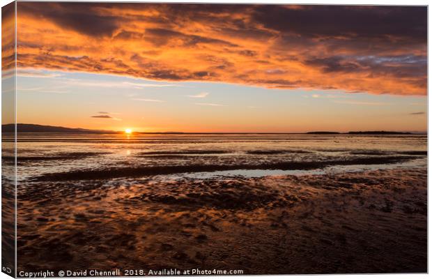 West Kirby Sunset  Canvas Print by David Chennell