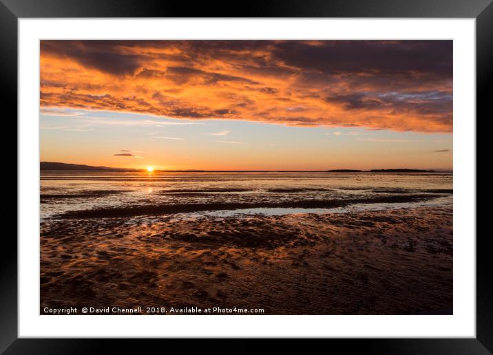 West Kirby Sunset  Framed Mounted Print by David Chennell