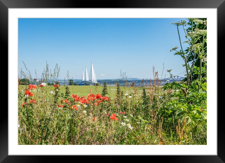 Views of the new forth Road Bridge Framed Mounted Print by Gail Johnson