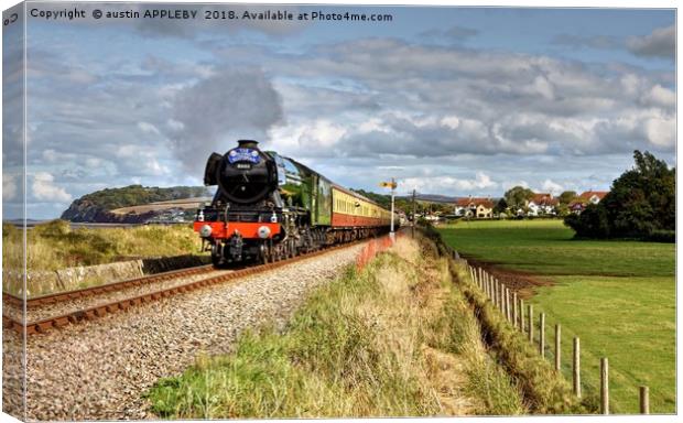 Flying Scotsman At Blue Anchor Somerset Canvas Print by austin APPLEBY
