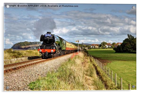 Flying Scotsman At Blue Anchor Somerset Acrylic by austin APPLEBY