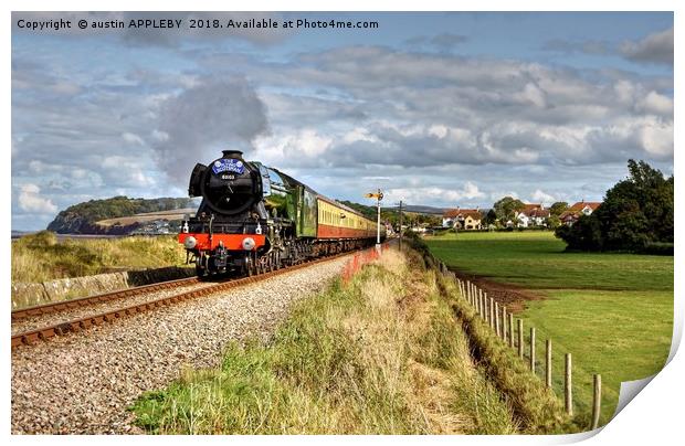 Flying Scotsman At Blue Anchor Somerset Print by austin APPLEBY