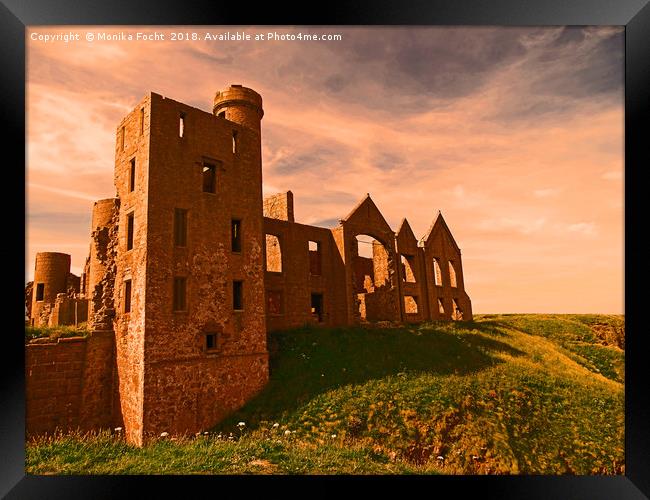 Slains Castle  Framed Print by Monika Focht