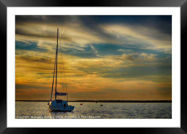 Sunset on Blakeney point                 Framed Mounted Print by Angela Wallace