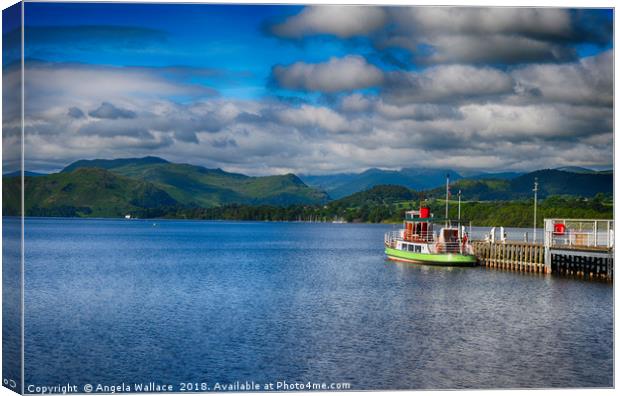 Coniston water ferry                     Canvas Print by Angela Wallace