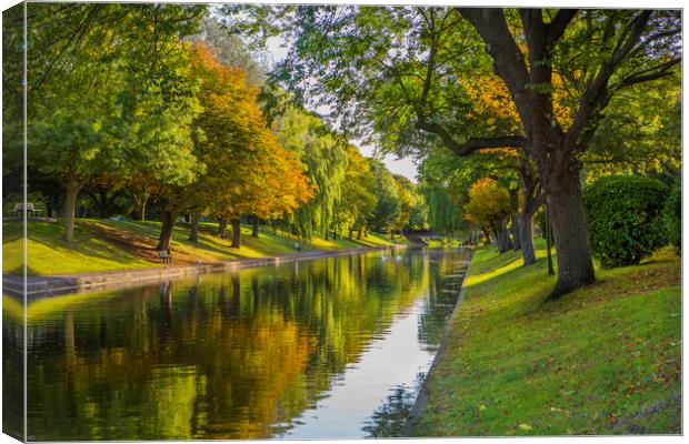 Military Canal in Autumn Canvas Print by David Hare