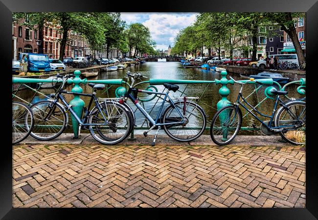 Bikes in Amsterdam Framed Print by Valerie Paterson