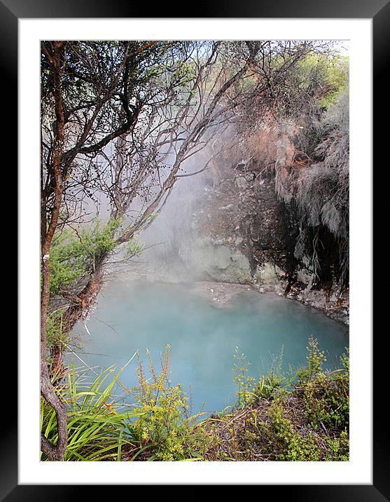 The Bubbling Cauldrons of Rotorua Framed Mounted Print by Gill Allcock
