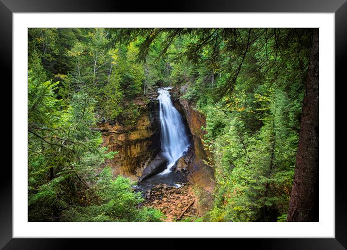Miners Falls, Munising. Framed Mounted Print by David Hare