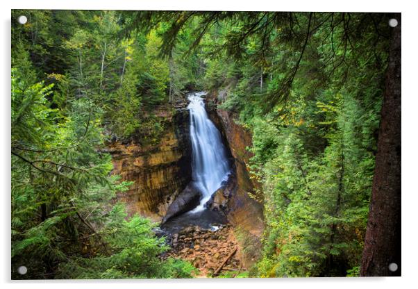 Miners Falls, Munising. Acrylic by David Hare