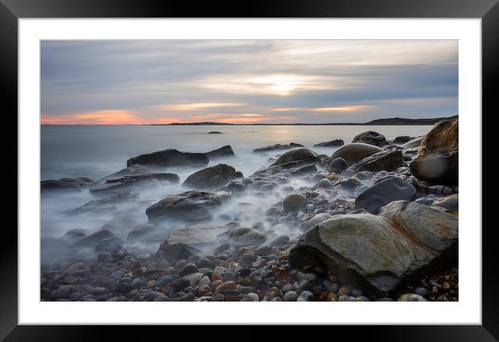Tranquil Jurassic Coast Sunset Framed Mounted Print by Daniel Rose
