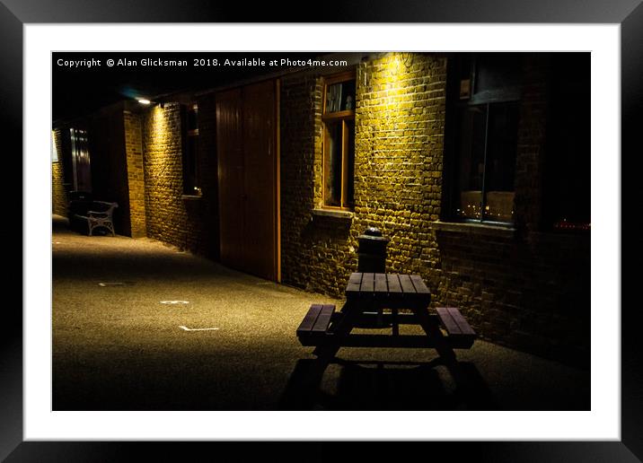 Quite place on a cold night Framed Mounted Print by Alan Glicksman