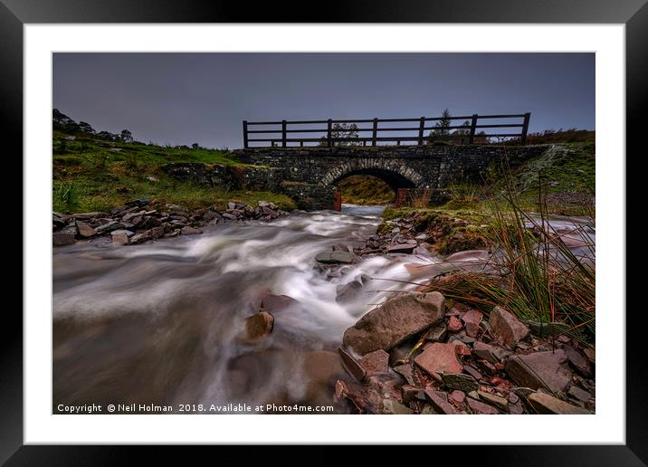 Valley Bridge in the Brecon Beacons  Framed Mounted Print by Neil Holman