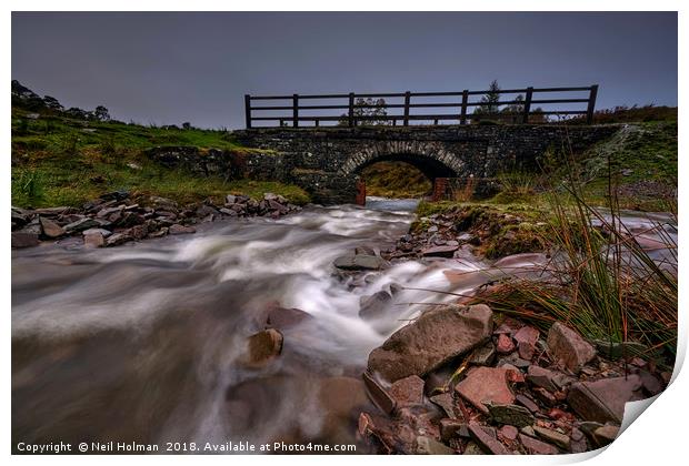 Valley Bridge in the Brecon Beacons  Print by Neil Holman