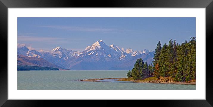 Lake Pukaki with Mount Cook Vista Framed Mounted Print by Gill Allcock