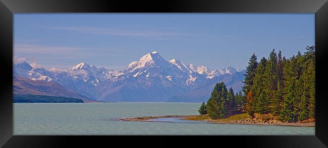 Lake Pukaki with Mount Cook Vista Framed Print by Gill Allcock