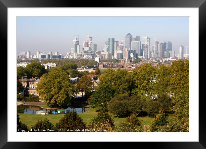 City of London from Greenwich Hill  Framed Mounted Print by Aidan Moran