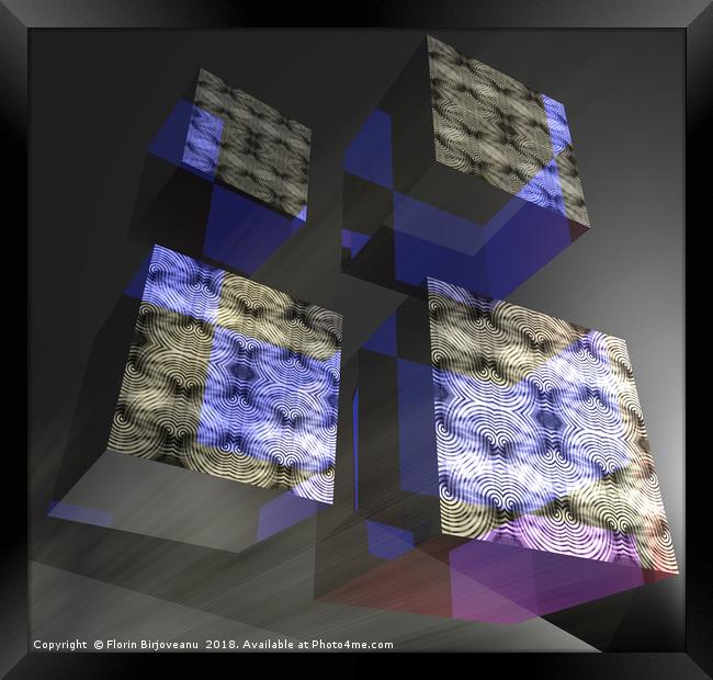 Asynchronous Cubes Framed Print by Florin Birjoveanu