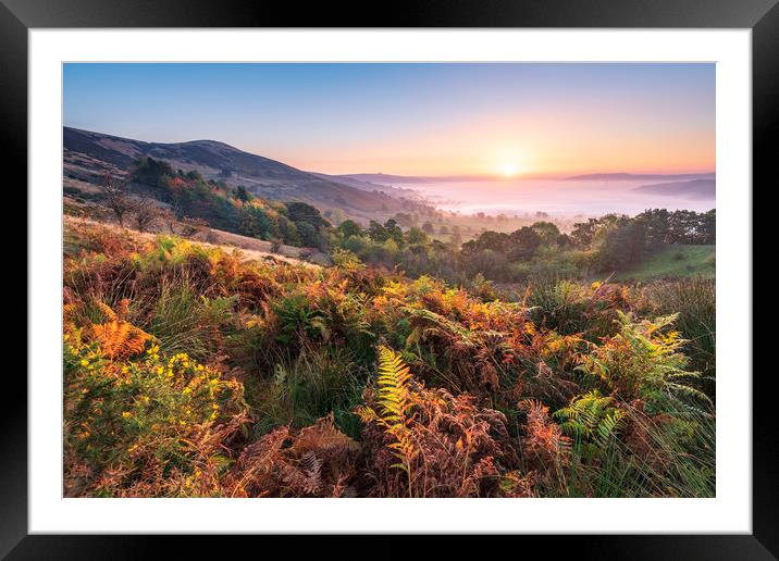 Hope Valley Autumn sunrise, Peak District Framed Mounted Print by John Finney