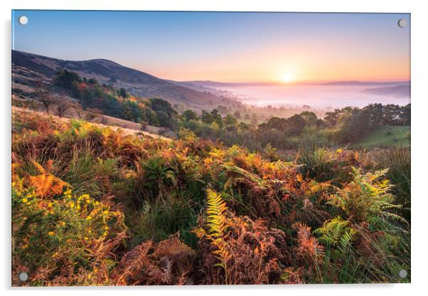 Hope Valley Autumn sunrise, Peak District Acrylic by John Finney