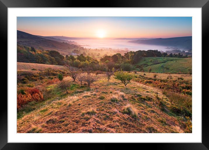 Derbyshire's Hope Valley Autumn sunrise Framed Mounted Print by John Finney