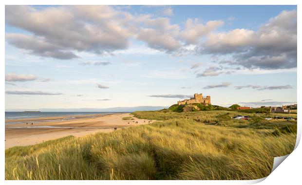 A different view Bamburgh Castle Print by Naylor's Photography