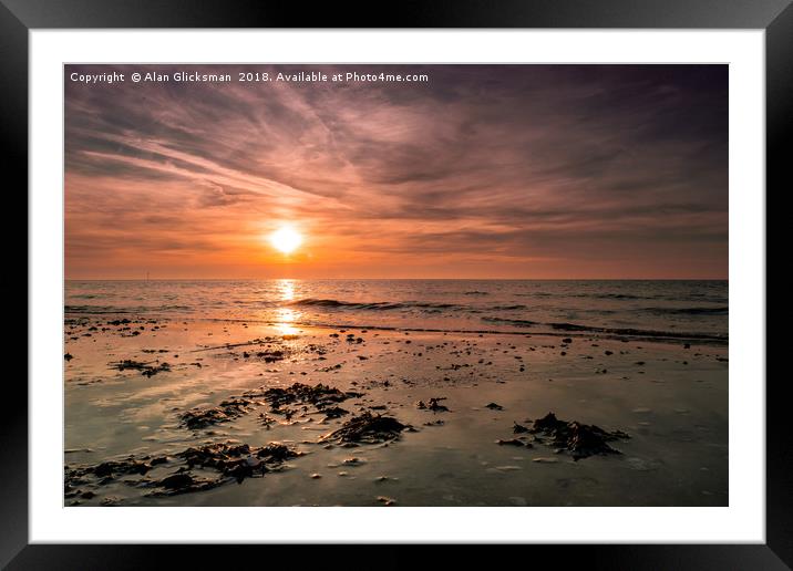 Palm bay at sunset Framed Mounted Print by Alan Glicksman