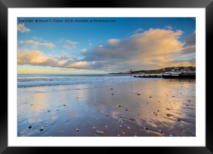 Reflections of Swanage Bay Framed Mounted Print by Stuart C Clarke
