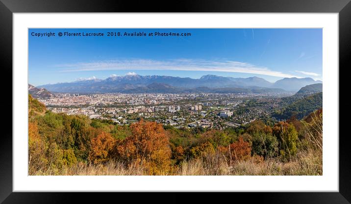 Grenoble Panorama looking to the east Framed Mounted Print by Florent Lacroute