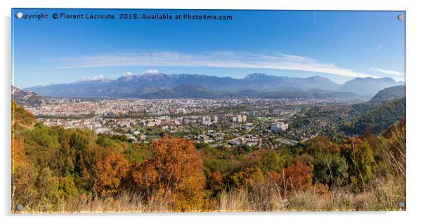 Grenoble Panorama looking to the east Acrylic by Florent Lacroute