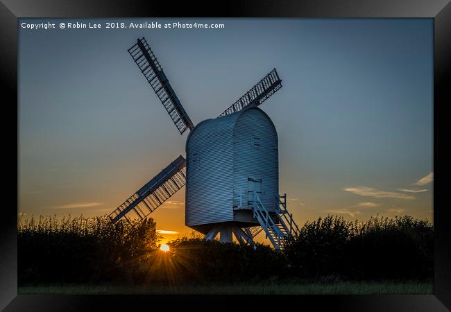 Chillenden Windmill Sunset  Framed Print by Robin Lee