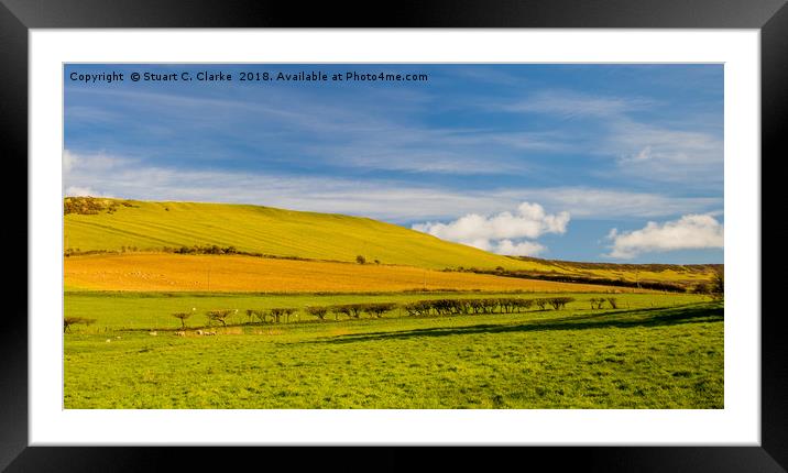 Dorset hills Framed Mounted Print by Stuart C Clarke
