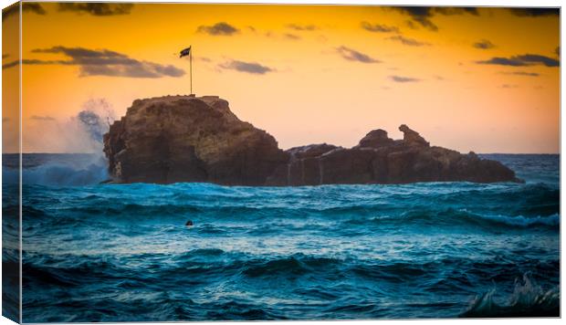 Choppy Waters at Chapel Rock Canvas Print by Mike Lanning
