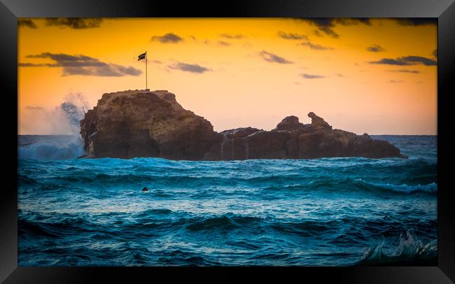 Choppy Waters at Chapel Rock Framed Print by Mike Lanning