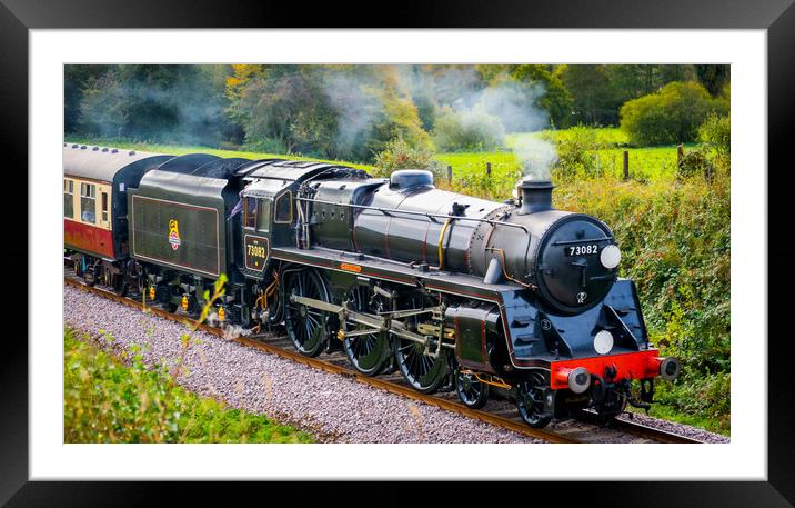 BR Standard Class 5 73082 Camelot at Tremains Cros Framed Mounted Print by Mike Lanning