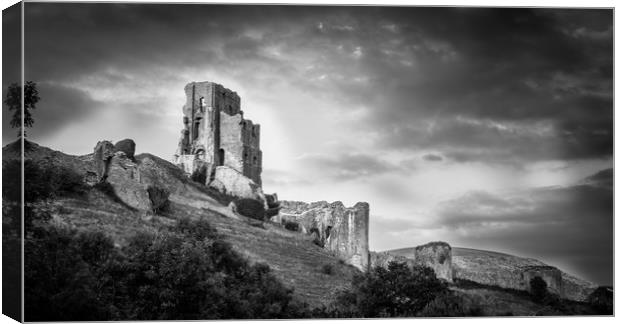 Corfe Castle Evening 2 Canvas Print by Mike Lanning