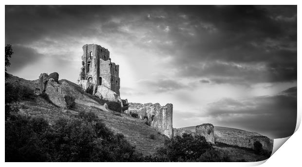 Corfe Castle Evening 2 Print by Mike Lanning