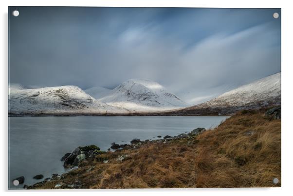 A wintery Loch Dochard Acrylic by George Robertson