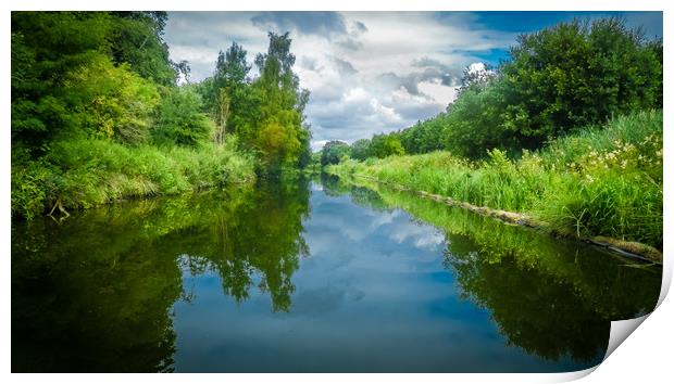 Reflections on the Kennet and Avon Print by Mike Lanning
