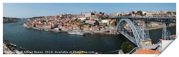 Porto and the River Douro Print by Adrian Beese