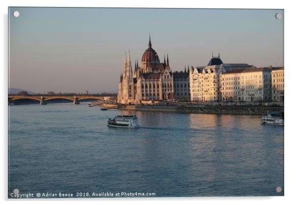 Hungarian Parliament Building Budapest Acrylic by Adrian Beese