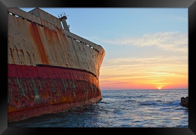 Shipwreck Sunset Framed Print by James Buckle