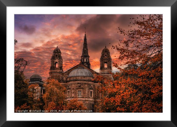 Majestic Saint Cuthberts in Autumn Framed Mounted Print by richard sayer